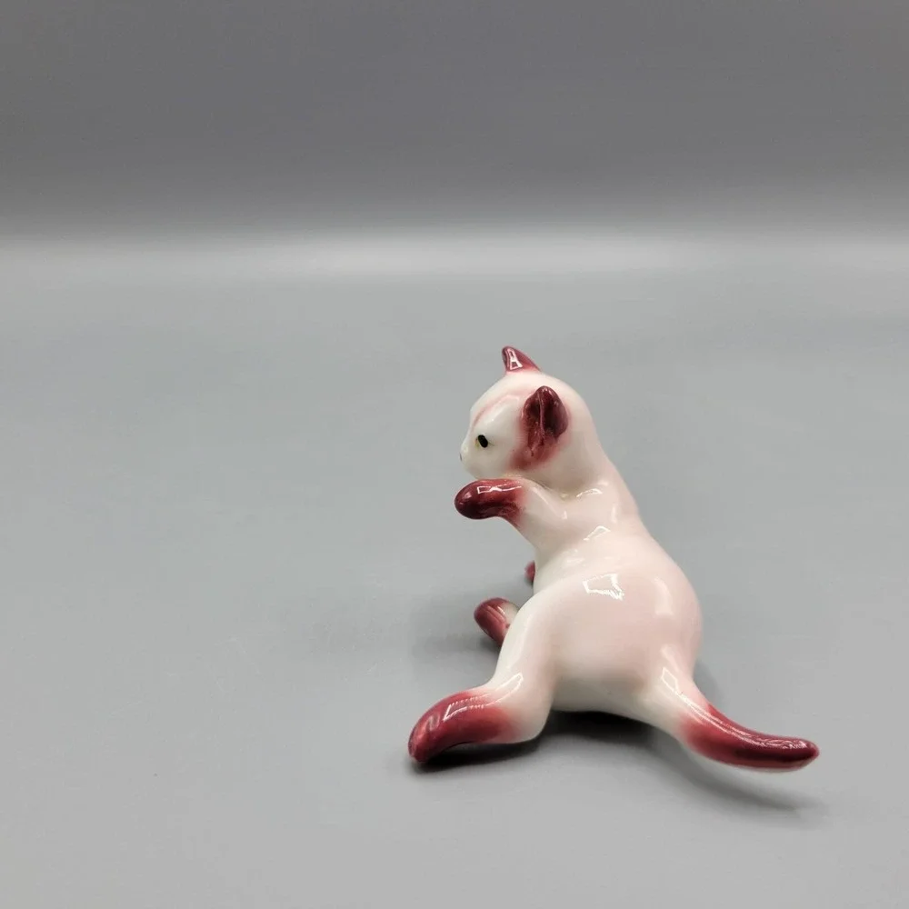 Vintage Porcelain Ceramic Cat Figurine Whimsical Home Shelf Decor